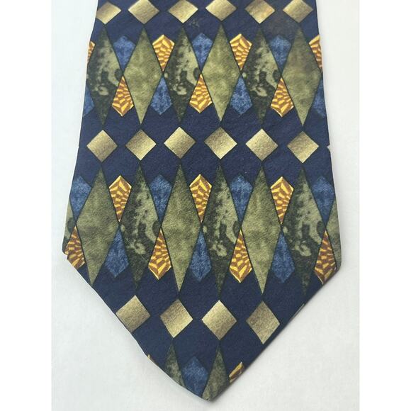 Cocktail Collections by Stonehedge Silk Necktie Chardonnay Geometric Multi-Color - Picture 3 of 9